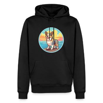 Strickjacke Welsh Corgi Hund Rasse Cartoon Kawaii Hund - Männer Premium Bio Hoodie - Schwarz - Vorne - Nico (187cm)