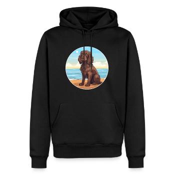 Boykin Spaniel Dog Breed Cartoon Kawaii Clipart - Men’s Premium Organic Hoodie - black - Front - Nico (187cm)