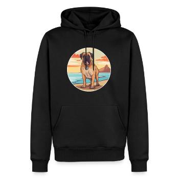 Bullmastiff chien race dessin animé Kawaii Clipart chien - Sweat à capuche Premium bio Homme - noir - Devant - Nico (187cm)