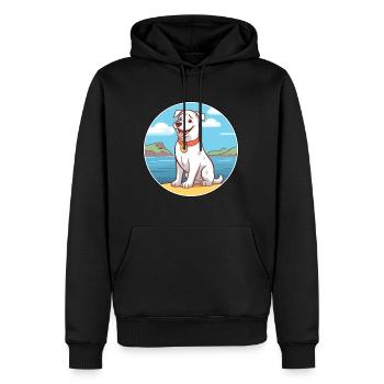 Kanadischer Labrador Husky Hunderasse Cartoon Kawaii - Männer Premium Bio Hoodie - Schwarz - Vorne - Nico (187cm)