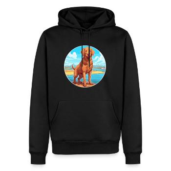 Chesapeake Bay Retriever Hund Rasse Cartoon Kawaii - Männer Premium Bio Hoodie - Schwarz - Vorne - Nico (187cm)