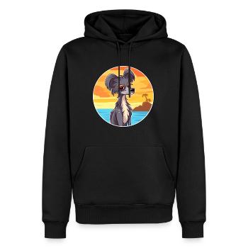Chinois à crête chien race Cartoon Kawaii Clipart - Sweat à capuche Premium bio Homme - noir - Devant - Nico (187cm)