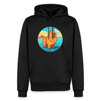 Chow Chow Hund Rasse Cartoon Kawaii Clipart Hund Haustier - Männer Premium Bio Hoodie - Schwarz - Vorne - Nico (187cm)