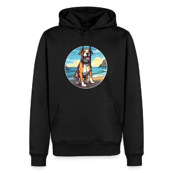 Bully Kutta chien race dessin animé Kawaii Clipart chien - Sweat à capuche Premium bio Homme - noir - Devant - Nico (187cm)