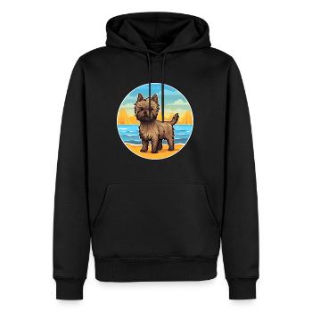 Cairn Terrier Hund Rasse Cartoon Kawaii Clipart Hund - Männer Premium Bio Hoodie - Schwarz - Vorne - Nico (187cm)