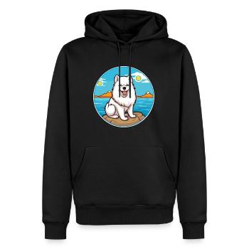 Chien esquimau canadien race Cartoon Kawaii Clipart - Sweat à capuche Premium bio Homme - noir - Devant - Nico (187cm)