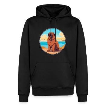 Caucasien Ovcharka Race De Chien De Dessin Animé Kawaii Chien - Sweat à capuche Premium bio Homme - noir - Devant - Nico (187cm)
