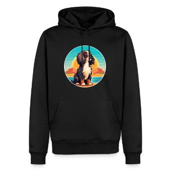 Continental Toy Spaniel Chien Race Cartoon Kawaii - Sweat à capuche Premium bio Homme - noir - Devant - Nico (187cm)