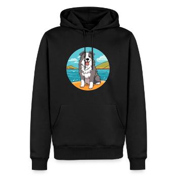 Chien de berger croate chien race Cartoon Kawaii Clipart - Sweat à capuche Premium bio Homme - noir - Devant - Nico (187cm)