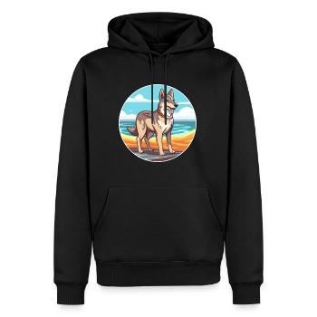Tschechoslowakischer Wolfshund Hunderasse Karikatur Kawaii - Männer Premium Bio Hoodie - Schwarz - Vorne - Nico (187cm)