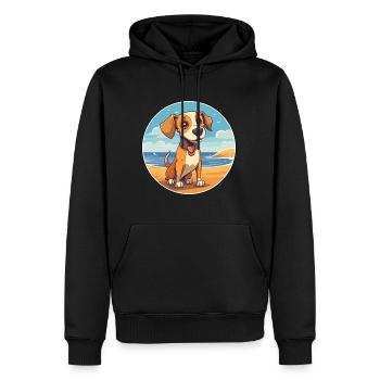 Drever Hund Rasse Cartoon Kawaii Clipart Aquarell - Männer Premium Bio Hoodie - Schwarz - Vorne - Nico (187cm)