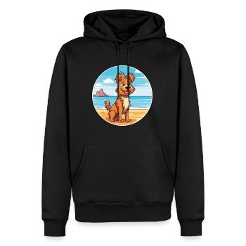 Drentse Patrijshond Race de chien Cartoon Kawaii Chien - Sweat à capuche Premium bio Homme - noir - Devant - Nico (187cm)