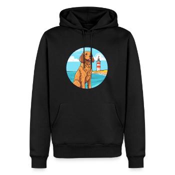 fauve de bretagne hunderasse cartoon kawaii clipart - Männer Premium Bio Hoodie - Schwarz - Vorne - Nico (187cm)