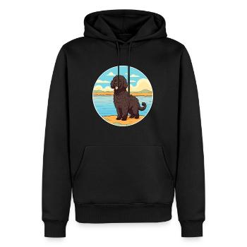 Frison chien d’eau race Cartoon Kawaii Clipart chien - Sweat à capuche Premium bio Homme - noir - Devant - Nico (187cm)