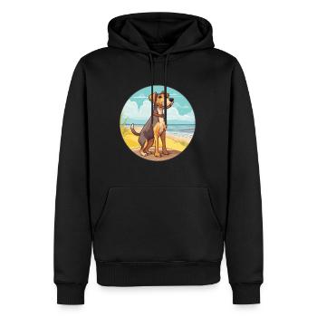 Chien de chasse allemand Terrier race Cartoon Kawaii - Sweat à capuche Premium bio Homme - noir - Devant - Nico (187cm)
