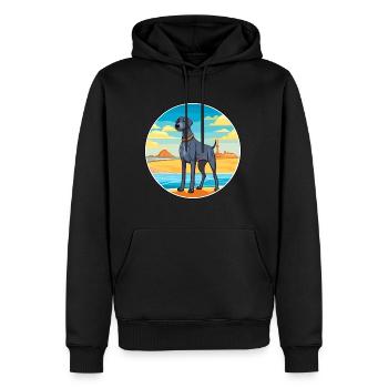 Große Dogge Hund Rasse Cartoon Kawaii Clipart Hund - Männer Premium Bio Hoodie - Schwarz - Vorne - Nico (187cm)