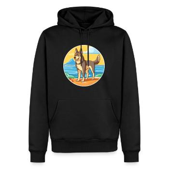 Tschechoslowakischer Wolfshund Hunderasse Karikatur Kawaii Hund - Männer Premium Bio Hoodie - Schwarz - Vorne - Nico (187cm)