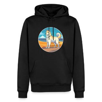 Sibérie orientale Laika chien race dessin animé Kawaii chien - Sweat à capuche Premium bio Homme - noir - Devant - Nico (187cm)