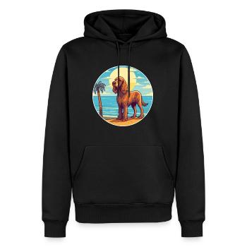 Cocker anglais épagneul chien race dessin animé kawaii - Sweat à capuche Premium bio Homme - noir - Devant - Nico (187cm)