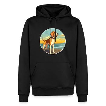 Foxhound anglais chien race Cartoon Kawaii Clipart - Sweat à capuche Premium bio Homme - noir - Devant - Nico (187cm)