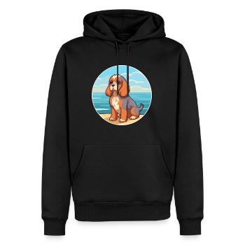 Anglais Jouet Épagneul Chien Race Dessin Animé Kawaii Chien - Sweat à capuche Premium bio Homme - noir - Devant - Nico (187cm)