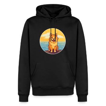 Finnischer Spitz Hund Rasse Cartoon Kawaii Clipart Hund - Männer Premium Bio Hoodie - Schwarz - Vorne - Nico (187cm)