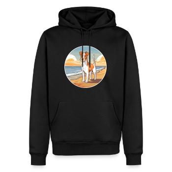 Foxterrier Glatter Hund Rasse Cartoon Kawaii Hund - Männer Premium Bio Hoodie - Schwarz - Vorne - Nico (187cm)