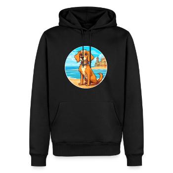 Havenese chien race dessin animé Kawaii Clipart chien animal de compagnie - Sweat à capuche Premium bio Homme - noir - Devant - Nico (187cm)