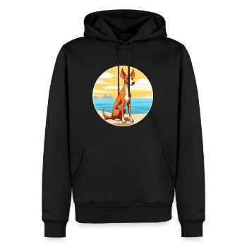 Ibizan Jagdhund Rasse Cartoon Kawaii Clipart Hund - Männer Premium Bio Hoodie - Schwarz - Vorne - Nico (187cm)
