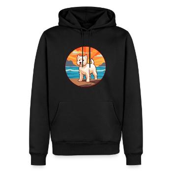 Chien Terrier Blanc Anglais Race Cartoon Kawaii Chien - Sweat à capuche Premium bio Homme - noir - Devant - Nico (187cm)