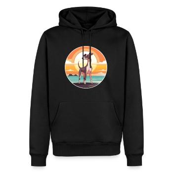 Lévrier italien chien race Cartoon Kawaii Clipart - Sweat à capuche Premium bio Homme - noir - Devant - Nico (187cm)