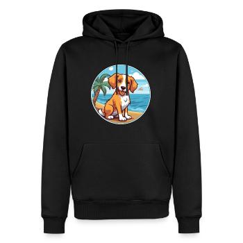 Kanni chien race dessin animé Kawaii Clipart aquarelle - Sweat à capuche Premium bio Homme - noir - Devant - Nico (187cm)