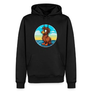 Griffon Nivernais chien race Cartoon Kawaii Clipart - Sweat à capuche Premium bio Homme - noir - Devant - Nico (187cm)