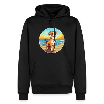 Hygenhund chien race dessin animé Kawaii Clipart chien animal de compagnie - Sweat à capuche Premium bio Homme - noir - Devant - Nico (187cm)