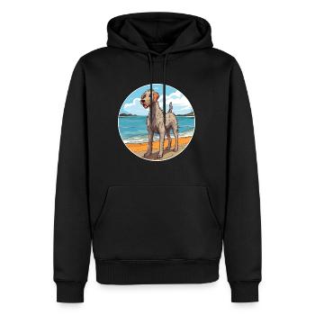 Irish Wolfhound chien race Cartoon Kawaii Clipart - Sweat à capuche Premium bio Homme - noir - Devant - Nico (187cm)