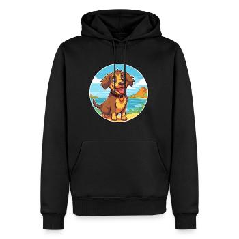 Kai Ken chien race dessin animé Kawaii Clipart chien animal de compagnie - Sweat à capuche Premium bio Homme - noir - Devant - Nico (187cm)