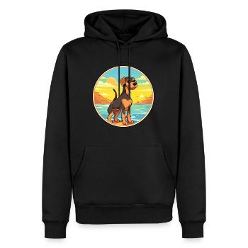 Jagdterrier chien race dessin animé Kawaii Clipart chien - Sweat à capuche Premium bio Homme - noir - Devant - Nico (187cm)