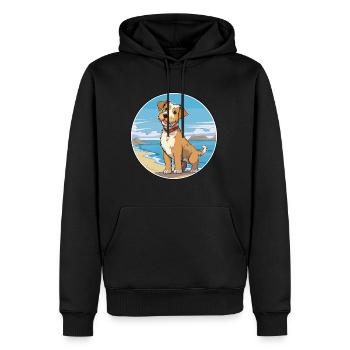 Lucas Terrier chien race dessin animé Kawaii Clipart chien - Sweat à capuche Premium bio Homme - noir - Devant - Nico (187cm)