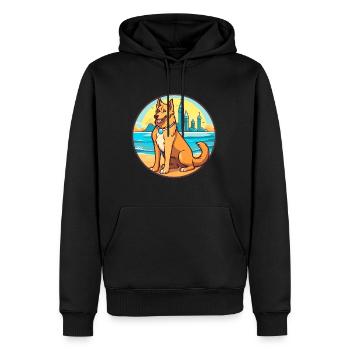 Roi Berger Chien Race Cartoon Kawaii Clipart Chien - Sweat à capuche Premium bio Homme - noir - Devant - Nico (187cm)