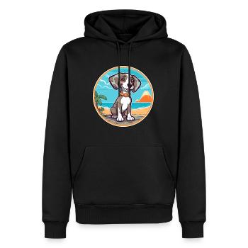 Koolie chien race dessin animé Kawaii Clipart aquarelle - Sweat à capuche Premium bio Homme - noir - Devant - Nico (187cm)
