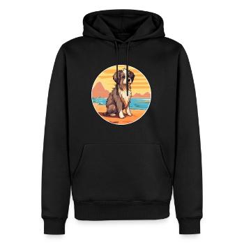 Kuchi Afghan Shepard race chien dessin animé Kawaii chien - Sweat à capuche Premium bio Homme - noir - Devant - Nico (187cm)