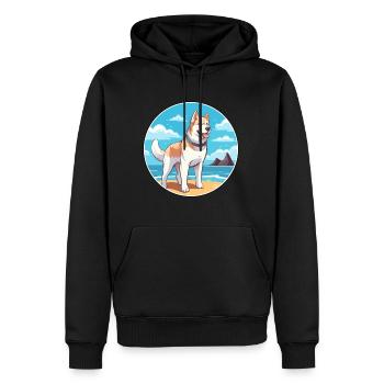 Labrador Husky chien race Cartoon Kawaii Clipart - Sweat à capuche Premium bio Homme - noir - Devant - Nico (187cm)