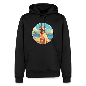 Labrador Hund Rasse Cartoon Kawaii Clipart Hund Haustier - Männer Premium Bio Hoodie - Schwarz - Vorne - Nico (187cm)