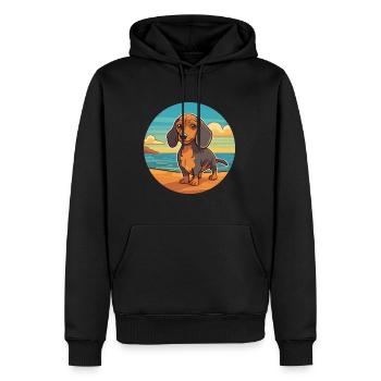 Miniatur Dackel Hund Rasse Cartoon Kawaii Hund - Männer Premium Bio Hoodie - Schwarz - Vorne - Nico (187cm)