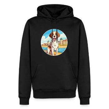 Moscou chien de garde chien race Cartoon Kawaii Clipart - Sweat à capuche Premium bio Homme - noir - Devant - Nico (187cm)