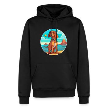 Magyar Agar chien race dessin animé Kawaii Clipart chien - Sweat à capuche Premium bio Homme - noir - Devant - Nico (187cm)