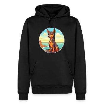 Miniatur Pinscher Hunderasse Cartoon Kawaii Hund - Männer Premium Bio Hoodie - Schwarz - Vorne - Nico (187cm)