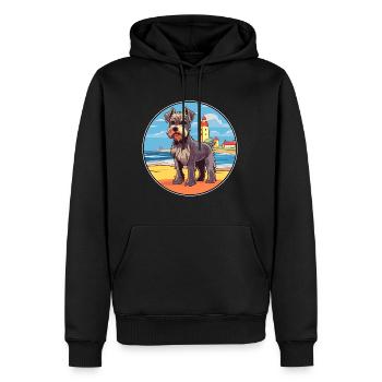 Mittelschnauze chien race Cartoon Kawaii Clipart - Sweat à capuche Premium bio Homme - noir - Devant - Nico (187cm)
