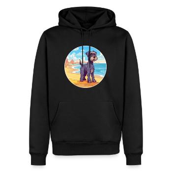 Mittelschnauzer Hund Rasse Cartoon Kawaii Clipart - Männer Premium Bio Hoodie - Schwarz - Vorne - Nico (187cm)