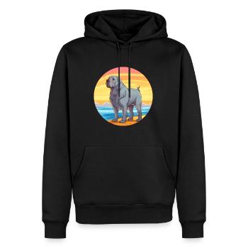 Mastiff napolitain race chien dessin animé Kawaii chien - Sweat à capuche Premium bio Homme - noir - Devant - Nico (187cm)